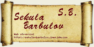 Sekula Barbulov vizit kartica
